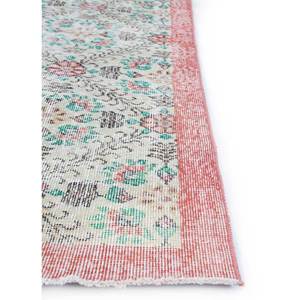 Tapis en laine noué à la main vintage ivoire, grand format, motif floral abstrait rectangulaire pour salon ou couloir - Pae-2064 - Product Image 4
