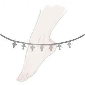 CUCOCUCA YFB A032 P Cavigliera in acciaio inossidabile placcato argento, misura regolabile per l'uso quotidiano in estate/primavera, spedizione in UE entro 48 ore - Product Image 1