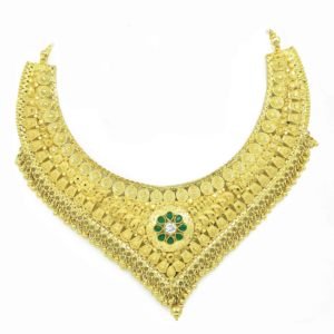 Venta al por mayor 14K 18K 24K chapado en oro formando collares cortos, conjunto de joyas de diseño tradicional, joyería llena de oro de latón Oro Joyeria - Product Image 4