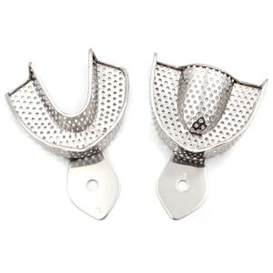 Bandeja de impresión Dental superior inferior Manual sin imán 304 Acero inoxidable autoclavable herramienta de dentista soporte de dientes para dentadura CE - Product Image 6