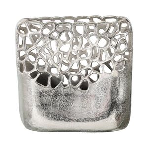 Vase à fleurs en métal de luxe fini antique Design classique d'inspiration vintage pour la décoration de salon côtier pour les mariages-Fer - Product Image 1