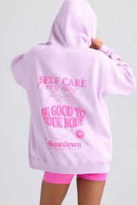 Haute demande hiver Violet rose femmes goutte épaule brossé polaire à capuche Anti-rides respirant personnalisé avant haute rue - Product Image 2