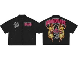 Fashionable Men's Knitted <b>Zip</b>-Up Screen Printed Custom Dress T-<b>Shirts</b> Custom Zipper Puller 100% Cotton Eco-Friendly Breathable - Product Image 6