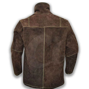 Veste de soudage en peau de vache confortable pour hommes avec col montant et manches longues pour le printemps - Product Image 4