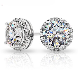 2023 Luxury 925 Sterling Silver VVS Moissanite Diamond Studs <b>Earrings</b> 10K 14K 18K White Gold Plated IGI Certified Cute Hip Hop - Product Image 1