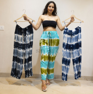 Vibrant and Relaxed Rayon Tie-Dye <b>Women</b> Resort Wear <b>Trouser</b> Dress With Pockets for <b>Women</b>-Flattering and Comfortable <b>Summer</b> Wear - Product Image 6