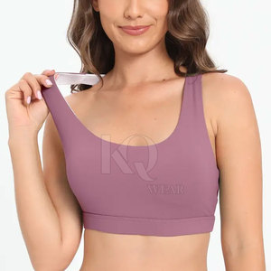 Soutien-gorge de sport pour femme grande taille, rembourré, à bretelles réglables, respirant, avec empiècements en maille sur le devant, sans coutures, pour la course, la gym, le yoga et l'entraînement - Product Image 5