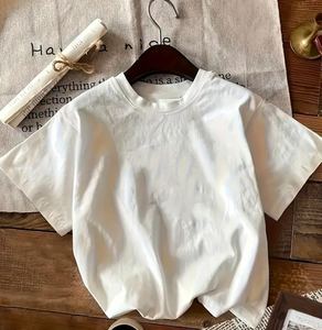 Camiseta Oversize de Corte Cuadrado con Hombros Caídos, Logotipo Personalizado Impreso, Color Sólido, Tejido de Punto 100% Algodón, Cuello Antiencogimiento, Casual, Ecológica - Product Image 5