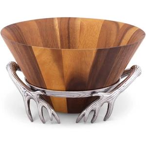 Bandeja de madera redonda personalizada, de buena calidad, con asas de Metal, venta al por mayor - Product Image 6