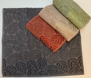 Toalla de baño Jacquard de hoja 70*140cm algodón turco suave alta absorción tendencia colores 450 GSM diseño de estilo Sevim decorativo - Product Image 1