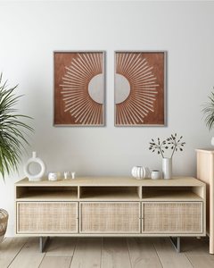 Tenture murale de bohème tissée à la main avec motif de diamant, panneau en bois fait à la main avec art textile moderne pour les intérieurs de couloirs - Product Image 2