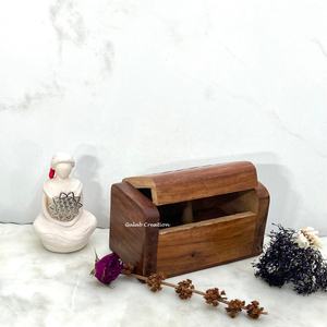Handcrafted Mango Wood Sandalwood <b>Cone</b> <b>Incense</b> <b>Burner</b> with Carved Lid for Indian Aromatherapy and Home Fragrance - Product Image 5