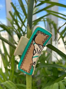 Pinces à cheveux en cuir usiné à la main de haute qualité accessoires de cheveux occidentaux pinces à cheveux en cuir de vache véritable Floral de luxe - Product Image 6