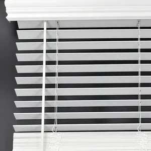 Motorized PVC FauxWood Horizontal Blind Venetian Wood Blind