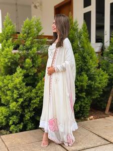 Designer Women's Elegant Heavy Georgette Anarkali Salwar with Embroidered Dupatta Quick Dry Work Gown for Weddings and Parties - Product Image 5