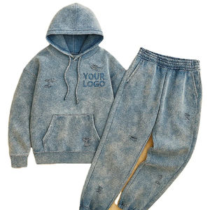 Nouvel Arrivage Survêtement Homme Streetwear Personnalisé Délavé à l'Acide Grande Taille Logo Personnalisé Confortable Coupe Ample Décontracté - Product Image 4