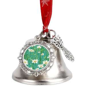 European American Style Single-Sided Oval Brand Bell Pendant Cross-Border Hot Christmas Tree Decoration <b>Red</b> Holiday Supplies - Product Image 1