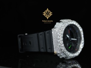 Reloj Deportivo Digital Unisex Personalizado con Bisel con Incrustaciones de Moissanita, Correa de Goma de Alta Calidad y Función de Cronómetro - Product Image 5