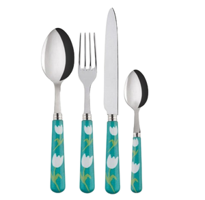 Ustensiles de cuisine Cuillère finie en or Couverts de table Couverts à poignée fabriqués à la main Style moderne Fourchette Couteau Cuillère Couverts - Product Image 4