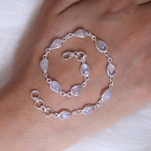 925 <b>Solid</b> Stone Perfect Fashion Best Quality <b>Bracelet</b> 925 Sterling <b>Silver</b> Handmade Gemstone Moonstone Spinner <b>Bracelet</b> Jewelry - Product Image 4