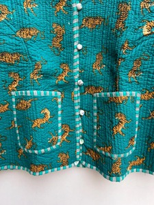 Veste en coton imprimé tigre, veste matelassée en coton indien pour femmes, veste bohème vintage, vêtement de demoiselle d'honneur, cadeau - Product Image 5