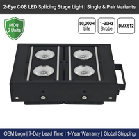 Luz de escenario modular COB LED de 2 ojos, 2x50W RGBW, tira de 24 LED, DMX512, panel de matriz para DJ, clubes y eventos