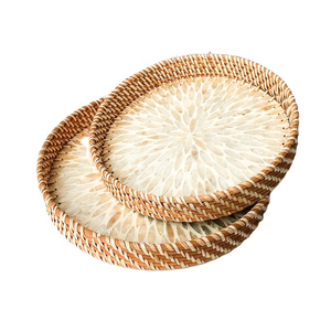 Top Standard Product Wholesale Luxury Wicker Serving <b>Tray</b> Home Decorative Item With Handles Biodegradable Serving <b>Storage</b> <b>Tray</b> - Product Image 3