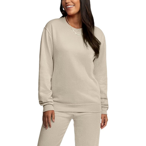 Sweatshirts à col rond pour hommes 100% coton hiver couleur unie thermique manches longues décontracté basiques à capuche - Product Image 3