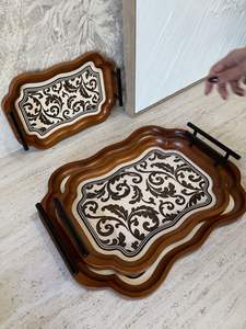 Bandeja de Servicio Decorativa de Resina de Lujo Tradebyd, Estilo Art Deco, Calidad Premium para Té, Café, Desayuno, Comedor, Hotel y Hogar - Product Image 4