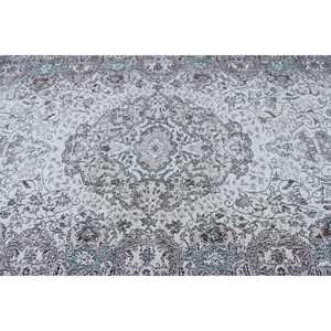 Alfombra Turca Vintage, Alfombra Grande de 5.3x10 pies, Alfombra de Lana con Bordes Azul Gris - Product Image 5