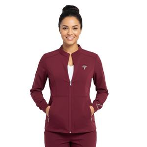 Veste de travail pour femmes conçue pour le personnel de santé, offrant confort, tissu durable et un aspect professionnel propre, à utiliser et à porter - Product Image 1