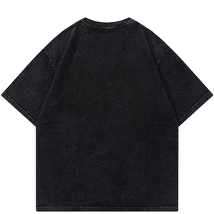 Camisetas sueltas de moda Vintage informales de alta calidad lavado con ácido Tie Dye pintura ropa de calle camisetas gráficas - Product Image 6