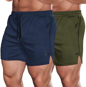Nuevos pantalones cortos deportivos de verano para hombre, pantalones cortos sueltos de malla para gimnasio, para culturismo, Fitness informal, playa, al aire libre, antiarrugas, sólido - Product Image 4
