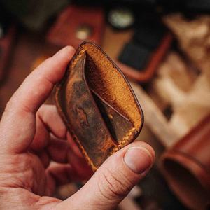 Monedero de cuero de estilo vintage de fabricante al por mayor con cierre abierto varios colores OEM Challenge monedero funda - Product Image 6