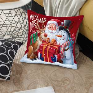 Coussin imprimé de Noël festif - Décoration d'intérieur pour l'ambiance des fêtes, 28"x28" - 70x70 cm - Product Image 2
