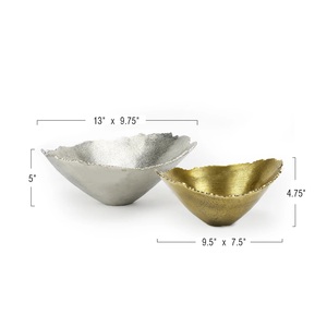 Silver Rough Finished Aluminum Snacks Bowl Dinner Decorative Food and Salad Serving Bowl Customized Logo Modern <b>Dinnerware</b> Bowl - Product Image 5