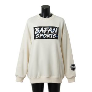 Sweat-shirt oversize pour femme en tissu polaire en coton GSM, couleur crème, logo personnalisé, impression sérigraphique, style décontracté, sweat-shirt respirant pour femme - Product Image 1