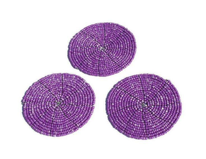 Sous-verres perlés faits à la main Table d'hôtel et de restaurant Articles perlés décoratifs Tissu en coton fait à la main par glowin fashion - Product Image 4