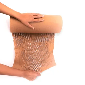 Papel de Embalaje de Nido de Abeja Kraft con Rollo de Cartón Dispensable, Biodegradable y Totalmente Reciclable para Embalaje y Mudanza - Product Image 1