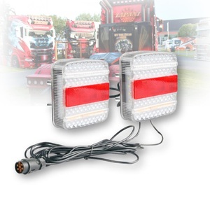 12-24V 7Pin prise européenne dépanneuse <span class=keywords><strong>remorque</strong></span> <span class=keywords><strong>feu</strong></span> arrière réflecteur d'urgence <span class=keywords><strong>gauche</strong></span> droite tourner lumière IP66 LED feux arrière - Product Image 1