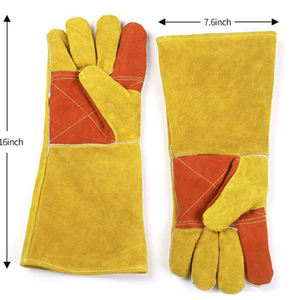 Prix usine gant de barbecue résistant au feu à la chaleur gants de soudage en cuir - Product Image 2