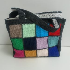 Factory Wholesale 2025 New Handmade Crochet Checkered Shoulder Bag - Product Image 2