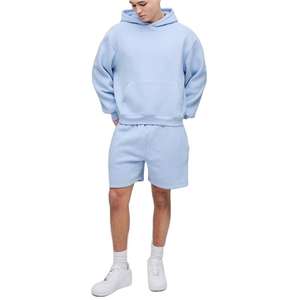 Ensemble coupe-vent en nylon neuf pour homme, ensemble court à capuche, coupe-vent à fermeture éclair, sweat-shirts et shorts, ensemble 2 pièces pour homme - Product Image 1