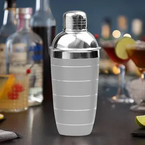 Wholesale Virgin Craft 500ml Stainless Steel Silver Grey <b>Cocktail</b> <b>Shaker</b> Built-in Strainer Ring Design | Bulk Drink Mixing Tool - Product Image 1
