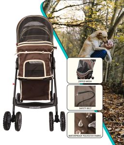 Cochecito para mascotas de diseño clásico con portavasos de diseño plegable en todas las estaciones del año, de fabricante de TH-PSP-138 - Product Image 2