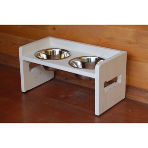 Nouveauté : Bol à nourriture pour chien en bois blanc, décoratif, pour usage en jardin - Product Image 1