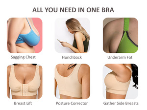 Hexin all'ingrosso regolabile Post chirurgia reggiseno di compressione snellente reggiseno chiusura anteriore triplo ganci Shapewear Push up reggiseno per le donne - Product Image 4