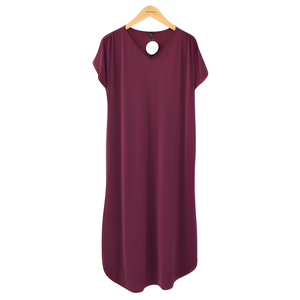 Kayla, vestido de longitud media con cuello en V para mujer, poliéster duradero de alta calidad, transpirable, cómodo, suave, informal, ecológico - Product Image 4