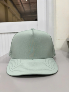 Custom Sporty 5-Panel <b>Waterproof</b> Golf <b>Hat</b> with Laser Cut Design 100% Polyester Adjustable Unisex Headwear - Product Image 5