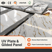 Panneau mural UV sur mesure, hauteur personnalisée, design marbre noir, gris, or, imperméable, ignifuge, pour restaurants, showrooms, salons, feuille de PVC